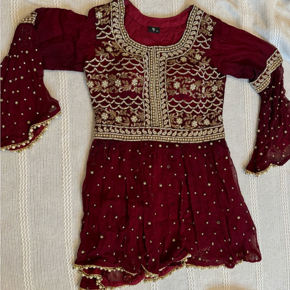 Red indian wedding dress